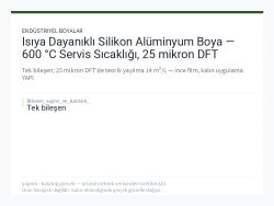 Isıya Dayanıklı Silikon Alüminyum Boya — 600 °C Servis Sıcaklığı, 25 mikron DFT