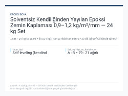 Solventsiz Kendiliğinden Yayılan Epoksi Zemin Kaplaması 0,9–1,2 kg/m²/mm — 24 kg Set