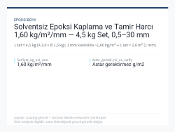 Solventsiz Epoksi Kaplama ve Tamir Harcı 1,60 kg/m²/mm — 4,5 kg Set, 0,5–30 mm