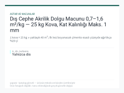 Dış Cephe Akrilik Dolgu Macunu 0,7–1,6 m²/kg — 25 kg Kova, Kat Kalınlığı Maks. 1 mm