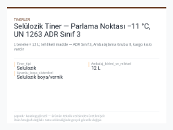 Selülozik Tiner — Parlama Noktası −11 °C, UN 1263 ADR Sınıf 3