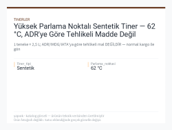 Yüksek Parlama Noktalı Sentetik Tiner — 62 °C, ADRye Göre Tehlikeli Madde Değil
