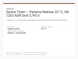 Epoksi Tineri — Parlama Noktası 23 °C, UN 1263 ADR Sınıf 3, PG II