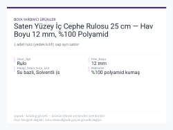 Saten Yüzey İç Cephe Rulosu 25 cm — Hav Boyu 12 mm, %100 Polyamid