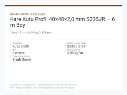 Kare Kutu Profil 40×40×2,0 mm S235JR — 6 m Boy