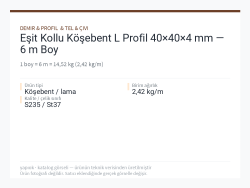 Eşit Kollu Köşebent L Profil 40×40×4 mm — 6 m Boy
