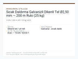 Sıcak Daldırma Galvanizli Dikenli Tel Ø2,50 mm — 200 m Rulo (25 kg)