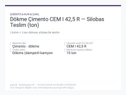 Dökme Çimento CEM I 42,5 R — Silobas Teslim (ton)