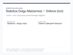 Stabilize Dolgu Malzemesi — Dökme (ton)