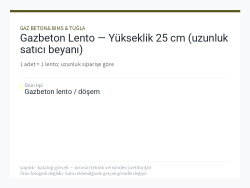 Gazbeton Lento — Yükseklik 25 cm (uzunluk satıcı beyanı)