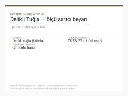Delikli Tuğla — ölçü satıcı beyanı