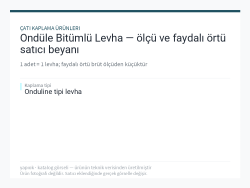 Ondüle Bitümlü Levha — ölçü ve faydalı örtü satıcı beyanı