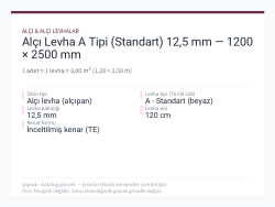 Alçı Levha A Tipi (Standart) 12,5 mm — 1200 × 2500 mm