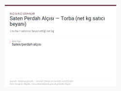 Saten Perdah Alçısı — Torba (net kg satıcı beyanı)