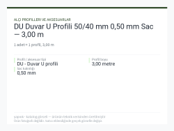 DU Duvar U Profili 50/40 mm 0,50 mm Sac — 3,00 m