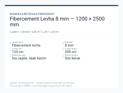 Fibercement Levha 8 mm — 1200 × 2500 mm