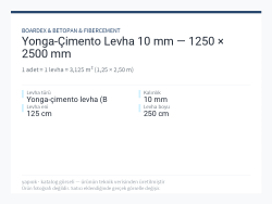 Yonga-Çimento Levha 10 mm — 1250 × 2500 mm