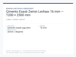 Çimento Esaslı Zemin Levhası 16 mm — 1200 × 2500 mm