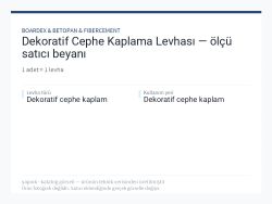 Dekoratif Cephe Kaplama Levhası — ölçü satıcı beyanı