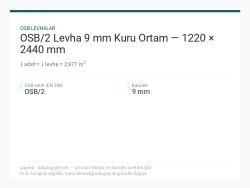 OSB/2 Levha 9 mm Kuru Ortam — 1220 × 2440 mm