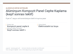 Alüminyum Kompozit Panel Cephe Kaplama (keşif sonrası teklif)