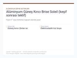 Alüminyum Güneş Kırıcı Brise Soleil (keşif sonrası teklif)