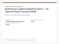 Alüminyum Cephe Doğrama Serisi — Isı Yalıtımlı (keşif sonrası teklif)