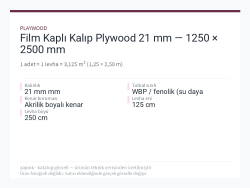 Film Kaplı Kalıp Plywood 21 mm — 1250 × 2500 mm