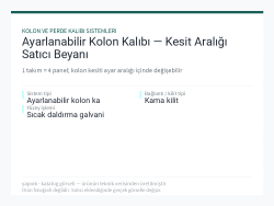 Ayarlanabilir Kolon Kalıbı — Kesit Aralığı Satıcı Beyanı