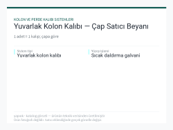 Yuvarlak Kolon Kalıbı — Çap Satıcı Beyanı
