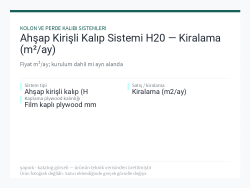 Ahşap Kirişli Kalıp Sistemi H20 — Kiralama (m²/ay)