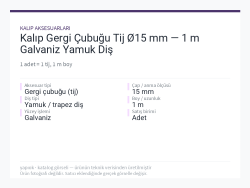 Kalıp Gergi Çubuğu Tij Ø15 mm — 1 m Galvaniz Yamuk Diş