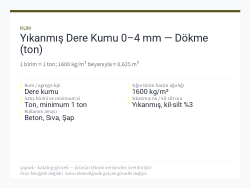 Yıkanmış Dere Kumu 0–4 mm — Dökme (ton)