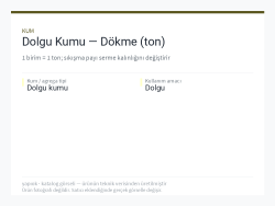 Dolgu Kumu — Dökme (ton)