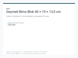 Geçmeli Bims Blok 40 × 19 × 13,5 cm