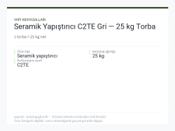 Seramik Yapıştırıcı C2TE Gri — 25 kg Torba