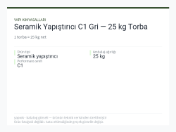 Seramik Yapıştırıcı C1 Gri — 25 kg Torba