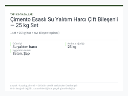 Çimento Esaslı Su Yalıtım Harcı Çift Bileşenli — 25 kg Set