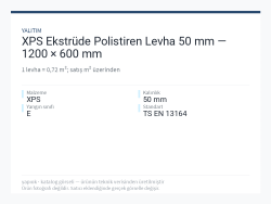 XPS Ekstrüde Polistiren Levha 50 mm — 1200 × 600 mm