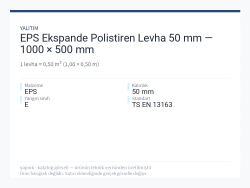 EPS Ekspande Polistiren Levha 50 mm — 1000 × 500 mm