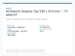Kil Kiremit Akdeniz Tipi 240 × 410 mm — 15 adet/m²