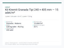 Kil Kiremit Granada Tipi 240 × 405 mm — 15 adet/m²