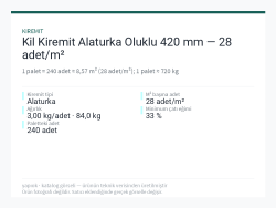 Kil Kiremit Alaturka Oluklu 420 mm — 28 adet/m²