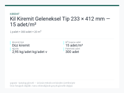 Kil Kiremit Geleneksel Tip 233 × 412 mm — 15 adet/m²