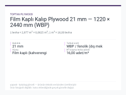 Film Kaplı Kalıp Plywood 21 mm — 1220 × 2440 mm (WBP)