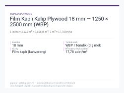Film Kaplı Kalıp Plywood 18 mm — 1250 × 2500 mm (WBP)