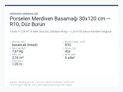 Porselen Merdiven Basamağı 30x120 cm — R10, Düz Burun