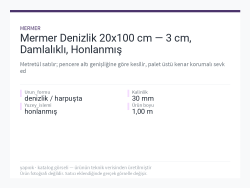 Mermer Denizlik 20x100 cm — 3 cm, Damlalıklı, Honlanmış