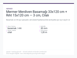 Mermer Merdiven Basamağı 33x120 cm + Rıht 15x120 cm — 3 cm, Cilalı