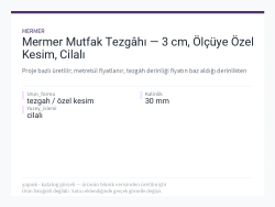 Mermer Mutfak Tezgâhı — 3 cm, Ölçüye Özel Kesim, Cilalı